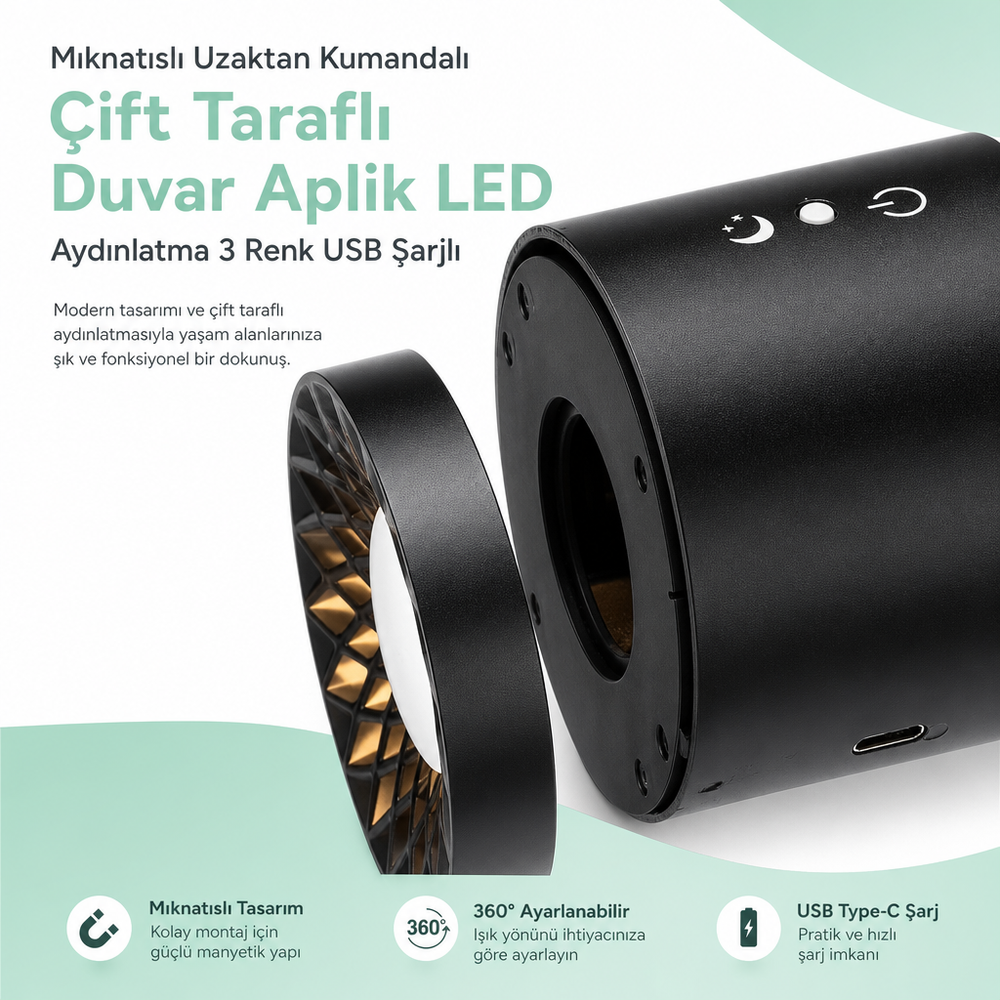 Çift Taraflı LED Aplik 3D İç Mimari