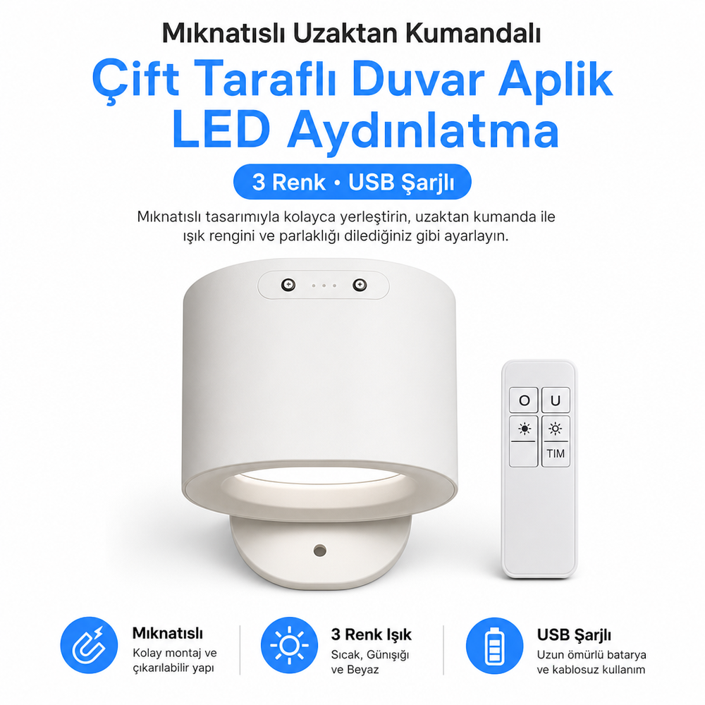 Çift Taraflı Işık Mimarisi: Alt Okuma Işığı + Üst RGB Ambiyans